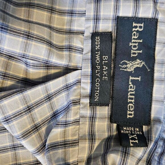 Ralph Lauren "Blake" mens shirt, blue pattern. .  Size XL. #878 - Picture 4 of 4